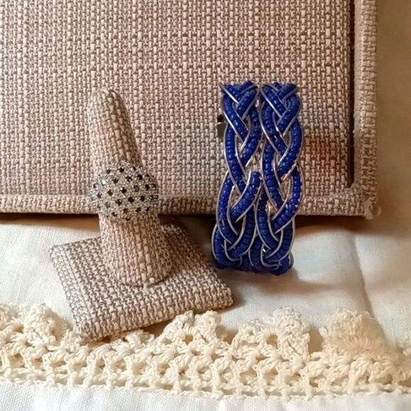 Blue Bundle Ring Sz 9 Bracelet Adjustable - Picture 2 of 4